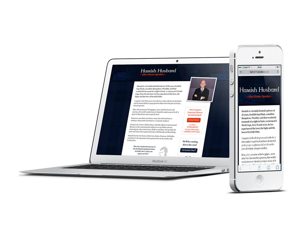Hamish Husband After Dinner Speaker Responsive Website